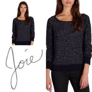 JOIE Dereka Midnight Blue Textured Sweater Medium